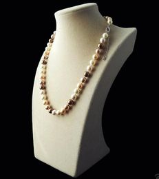 8mm Genuine Mix Color South Sea Shell Pearl Round Beads Necklace 18"
