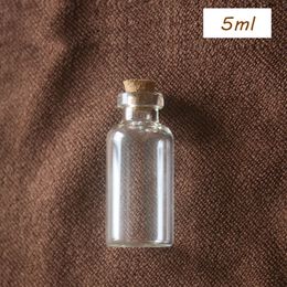 Wholesale Price 0.5ml 1ml 2ml 3ml 4ml 5ml Clear Glass Drifting Bottles with Wooden Cork , Mini Message Storage Container