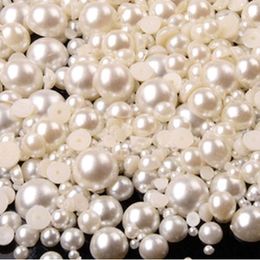 Mixed Flat Back Pearls Mixed Size Nail Pearls for Nails Acrylic Nail Supply Nail Art Rhinestone Decorations New Arrive ZJ1233