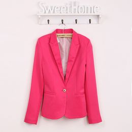 Spring Women Blazer Brand Jacket Made Of Cotton Basic Jackets Candy Color Long Sleeve Slim Suit Blazer Female Small Suit WWT7574 L18101301