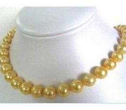 18inch Beaded Necklaces Natural 9-10mm GOLD PEARL NECKLACE GOLD CLASP