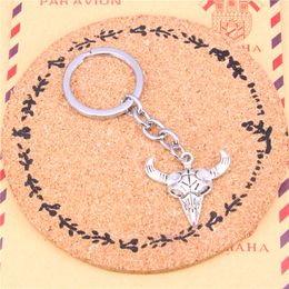 Keychain bull skeleton head Pendants DIY Men Jewellery Car Key Chain Ring Holder Souvenir For Gift