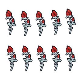 10 PCS Beauty Rose Patches for Clothing Bags Iron on Transfer Applique Flower Patch for Jeans Dress DIY Sew on Embroidery Stickers