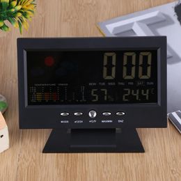 Meteorological Station Weather Station Colorful LCD Digital Thermometer Hygrometer with Backlight Alarm Clock Voice Control