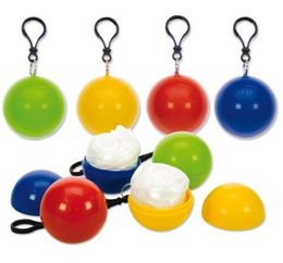 Fashion Creative Spherical Raincoat Plastic Ball Key Chain Disposable Portable Raincoats Rain Covers Travel Tour Trip Rain Coat