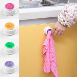 -Ronde en plastique Sucker crochet porte serviette rack de stockage chiffon de lavage Clip cuisine salle de bain fournitures Multi couleur 0 91 lb C R
