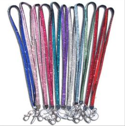 Candy Colours Rhinestone Neck Strap Crystal Lanyard With metal Clip Multi Colour diamond Lanyard for iphone x 8 7 6 samsung cell phone ID card