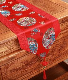 Patchwork Fancy Silk Fabric Coffee Table Runner Decorative Chinese style Rectangle Damask Table Cloth Runners Dining Table Mat 180 x 33 cm