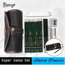 Bianyo 22Pcs Charcoal Earser Knife Drawing Pencil Sketch Painting Canvas Pencil Bag Set Christmas Gift for Kid