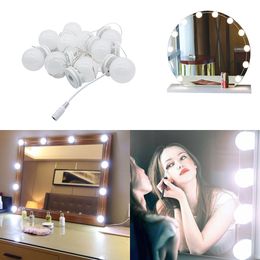 Make 10LED Mirror Vanity Mirror LED Light Bulbs Lamp Kit For Dressing Table Room Salon DC12V with Switch