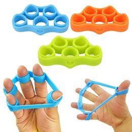 Silicone Finger Gripper Strength Trainer Resistance Band Hand Grip Wrist Yoga Stretcher Finger Expander Exercise 5 Colours c422