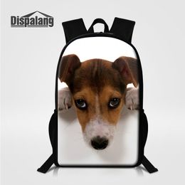 Jack Russel Dog Printing Backpack For Boys Girls Pug Puppy Dog Rucksack Newest Animal Prints Children School Bags Cat Bookbag Primary Rugtas