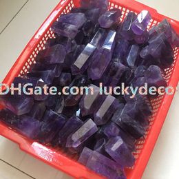 1KG Wholesale 6-9cm Random Size Natural Amethyst Generator Gorgeous Polished Purple Amethyst Healing Crystal Stone Wand Point Tower Obelisk