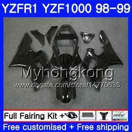 Bodywork For YAMAHA YZF R 1 YZF1000 YZF-R1 1998 1999 Frame 235HM.26 YZF-1000 YZF R1 98 99 YZF 1000 YZFR1 98 99 Glossy black hot Body Fairing