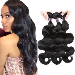 Ishow Human Hair 10A Peruvian Body Wave Hair Bundles for Women Girls All Ages 3Pcs 100% Remy Extensions Wefts Weaves Natural Color 8-28 Inch