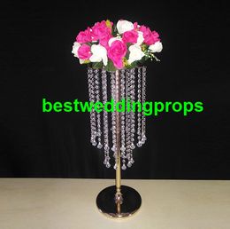 vases for table decorations UK - Wedding acrylic crystal Table Centerpiece tall Flower Stand flower vase for wedding Table decoration best202