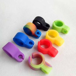 Silicone Cigarette holder Tobacco Finger Ring Joint Smoking Pipe Tools accessories 8 Colours For Hookahs Water Bubbler Bongs Oil RIgs