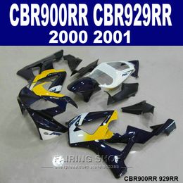 cbr929rr UK - 7gifts fairings set for Honda CBR900RR CBR929 2000 2001 yellow white black fairing kit CBR929RR00 01 QA23
