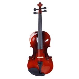 -1/2 Größe Akustische Violine mit Koffer Bogen Rosin Strings Tuner Schulterstütze Set Kaffee Neu
