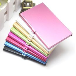 Business Name Credit ID Card Case Aluminum Alloy Business Card Holder Card Files 9 Color W8527