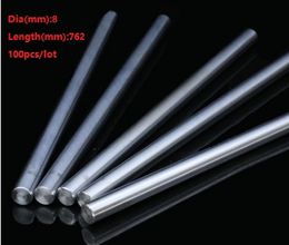 100pcs/lot 8x762mm Dia 8mm linear shaft 762mm long hardened shaft bearing chromed plated steel rod bar for 3d printer parts cnc router