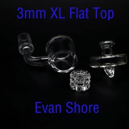 Evan Shore Quartz Banger Flat Top 3mm XL With UFO Carb Cap & Gear Insert Evan Shore Quartz Banger For Glass Water Bongs