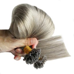 Pre-BondedU-tip Pre Bonded Fusion Hair Extensions Straight Brazilian Remy Human Hair On Capsule 100g U-tip 18"20"22"24"