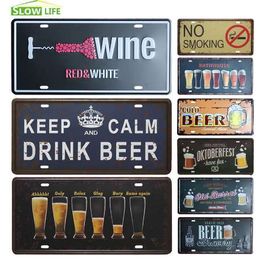 Drink Beer Process Car Metal Licence Plate Vintage Home Decor Tin Sign Bar Pub Garage Decorative Metal Sign Art Painting Plaque