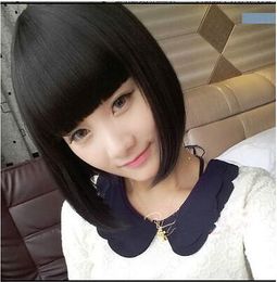 FIXSF893 new style natural short black straight bobo Hair wig Wigs for women