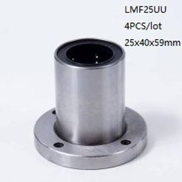 4pcs/lot LMF25UU 25mm linear ball bearings flanged linear bushing flanged linear motion bearings 3d printer parts cnc router 25x40x59mm