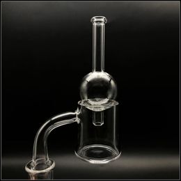 Quartz 30mm OD Flat Top Banger Nail With Bubble Caps 3mm Wall 10mm 14mm 18mm Female Male Evan Shore Bangers For Glass Bong