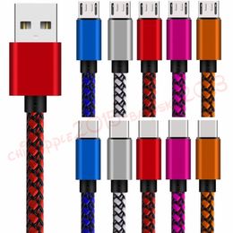 Type c Usb Cable 1m 25cm 2A quick charging micro alloy fabric usb data charger cables for samsung s6 s7 edge htc android phone