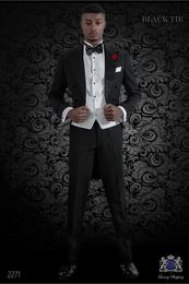 New Fashion Black Tailcoat Groom Tuxedos Men Wedding Wear Bridegroom High Quality Men Formal Prom Party Suit(Jacket+Pants+Tie+Vest) NO:955