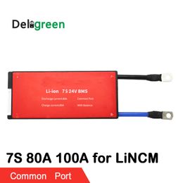 7S 80A 100A 24V PCM/PCB/BMS common port for LiNCM battery pack 18650 Lithion Ion Battery Pack protection board
