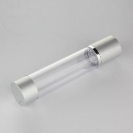 New 30ML Refillable vacuum containers Airless Lotion Pump Bottle With Silver Pump Aluminum Over Cap LX2267