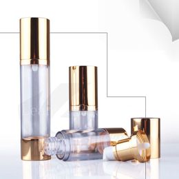 metal empty airless pump bottle cream lotion cosmetic containers,15g aluminum gold vacuum pump cream Bottles