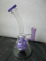 Import Colour Purple Fab beaker Glass rig Glass Bongs beaker base bong smoking glass water pipes hookahs beaker dab rig
