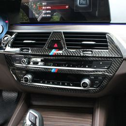 Car Styling Sticker For BMW G30 G32 6GT Carbon Fibre Interior Control CD Panel Cover Trim Air conditioning Outlet Frame Decoration Trim Accessories