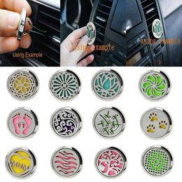 Car Perfume Clip Home Essential Oil Diffuser For Car Locket Clip Stainless Steel Car Air Freshener Conditioning Vent Clip 30mm wholesale