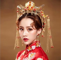 Bridal jewelry, costume, crown, earrings, costume, headwear, clothing, show, accessories, Chinese style, hot sale.