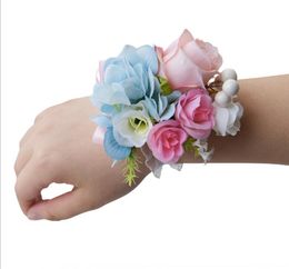 Rose satin bride wrist flower bride holding flowers wedding supplies foreign trade