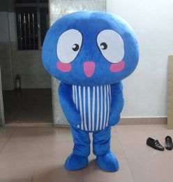 Blue mushroom Mascot Costumes Animated theme mushroom baby fungus Cospaly Cartoon mascot Character Halloween Carnival party Costume