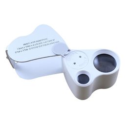 30x 22mm 60x 12mm Illuminated Magnifier Glass Loupe Dual Lens Lam Jewellery Appraisal Tool Glass With LED Light Folding Microscope Loupes