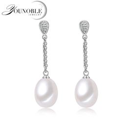 Genuine 8-9 mm cultivées eau douce Pearl Stub Boucle d/'oreille S925 Argent Boucle d/'oreille