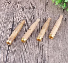 8mm copper head pull rod filter solid wood cigarette holder detachable circular wooden double flower pipe smoking set