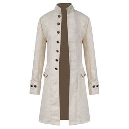 Vintage Mens Gothic Brocade Jacket Winter Frock Coat Steampunk Luxury Long Sleeve Windbreaker Suit Weeding Jackets Outwear
