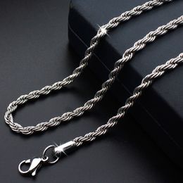 Titanium Steel Rope Twisted Chains Necklace Stainless Steel Jewellery Accessories for Men Women
