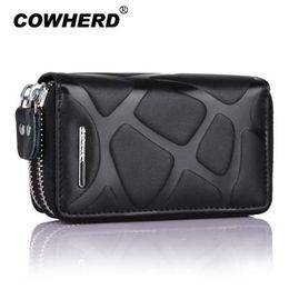 4 Colours Multifunction Bag Women & Men Genuine Cow Leather Key Holder Double Zipper Key Card Wallet Car Key Case,YK946