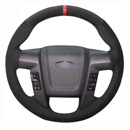 Top Leather Steering Wheel Hand-stitch on Wrap Cover For Ford F150