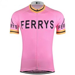 2024 Pro Team Ferrys pink Summer Mens Cycling jersey Breathable Bike Clothing MTB Ropa Ciclismo Bicycle Maillot only